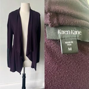 Karen Kane Faux Leather Purple Cardigan